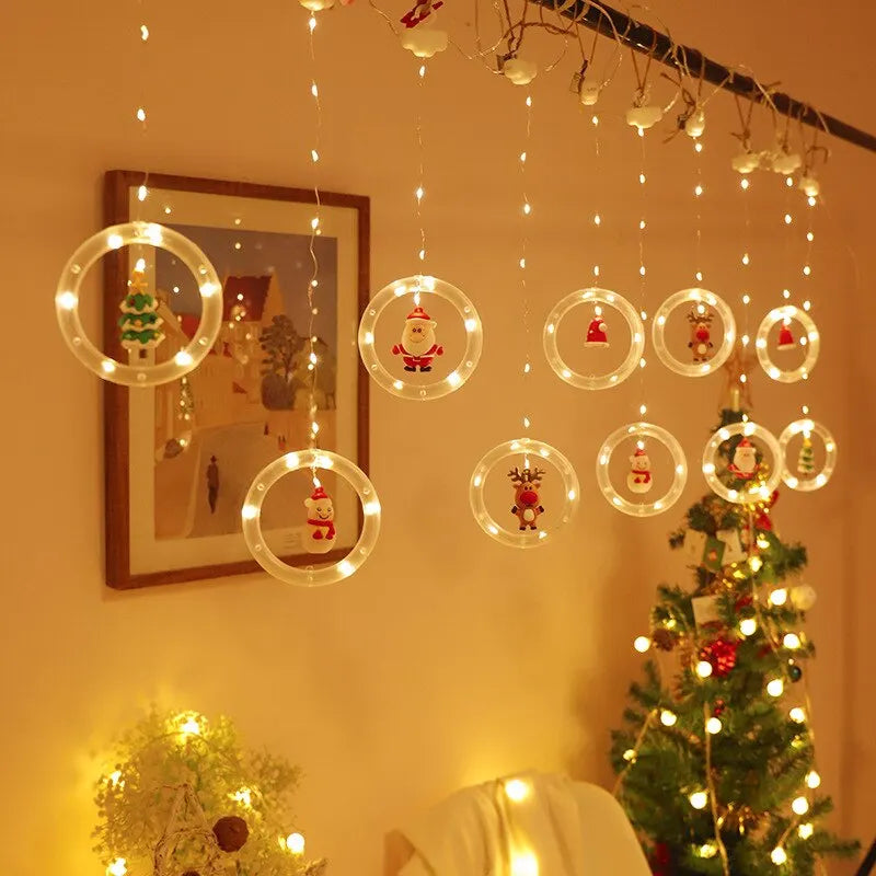 Ihomed Christmas Wish Ball LED Fairy Curtain Light String Wedding Holiday Garland Lamp for Home Room Party Decoration Navidad