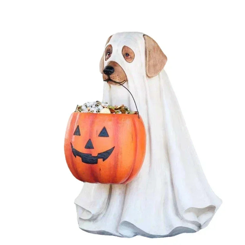 Ihomed Halloween Dog Elf Candy Bowl Ornament Pumpkin Festival Party Decoration Gift Home Storage Supplies Halloween Decors Accessories