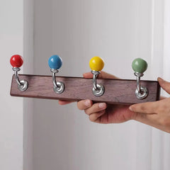 Ihomed Nordic Wall Hook Korean Style Walnut Wooden Clothes Hat Holder Rack Hooks Crochet Organizer Kids Room Home Nursery Decor