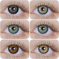 Ihomed 1 pair New Colored Contacts Lenses for Eyes Brown Eyes Contacts Lenses Yearly Fashion Lenses Gray Green Contacts Lenses