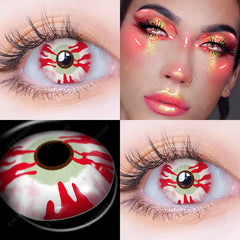 Ihomed 2pcs Halloween Color Contact Lenses for Eyes Cosplay Eyes Lens White Black Multicolored Lenses Yearly Beautiful Pupil