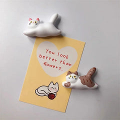 Ihomed 3D Cat Refrigerator Magnets Sticker Creative Resin Cartoon Cute Cat Fridge Sticker Fridge Magnets Home Kitchen Decoration Gifts