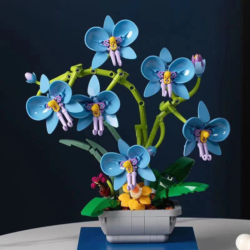 Ihomed Creative Bouquet Orchid Flowers Building Blocks City Romantic Home Decoration Diy Friends Bricks Toys For Children Girls Gifts