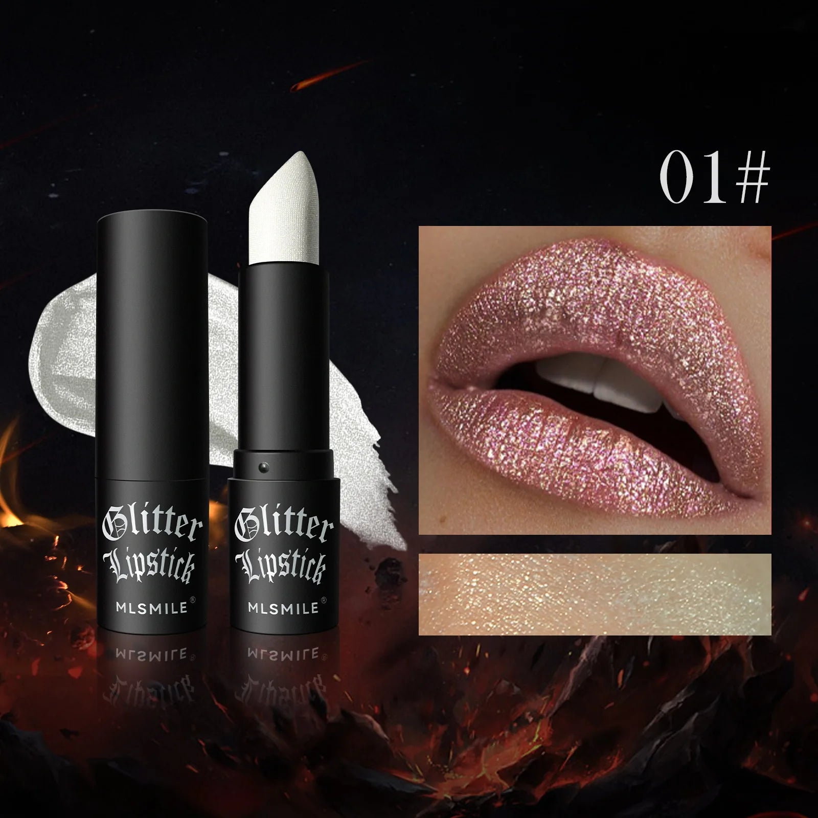 Ihomed Waterproof Glitter Lipsticks Punk Style Nude Matte Not Fading Pearlescent Sexy Red Pink Velvet Lipsticks Lips Makeup Cosmetic