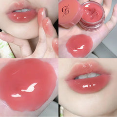 Ihomed Moisturizing Lip Gloss with Canned Jam Long Lasting Jelly Lip Glaze Mirror Gloss Berry Pigment Liquid Lipstick Thick Lips Makeup