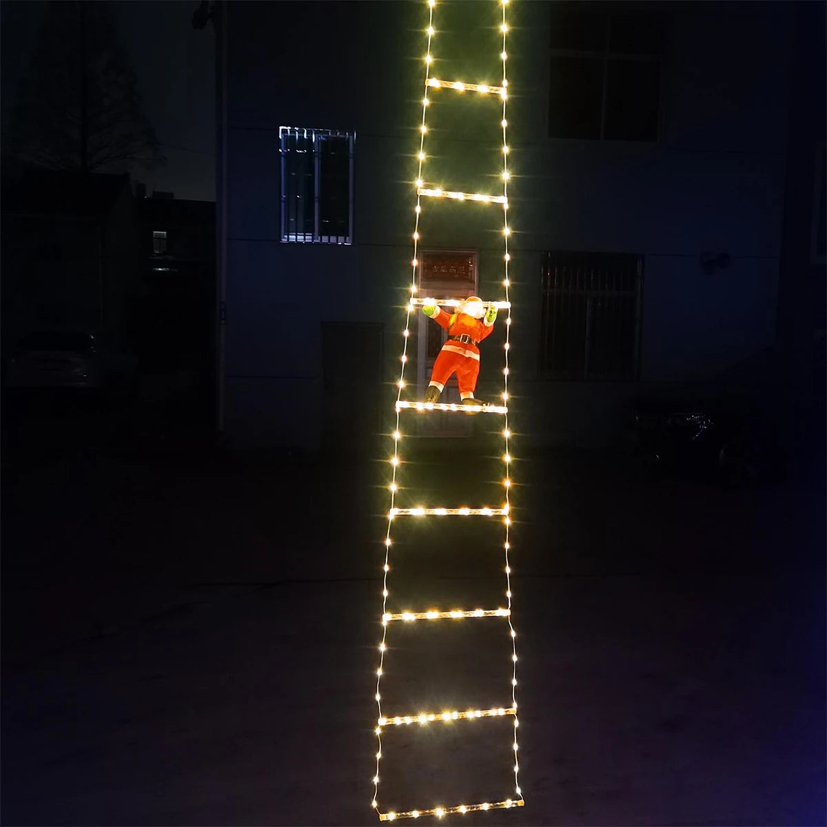 Ihomed 3M Santa Claus Climbing Ladder Warm Light 2024 Christmas Decoration for Home Outdoor Garden Cristmas tree Ornement New Year Gift