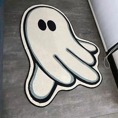 Ihomed Ghost Rug Kawaii Carpet For Bedroom Non-Slip Bedside Area Rug Cute Soft Shaggy Floor Mat Cloakroom Mat Decor