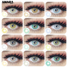 Ihomed LENSES 2pcs/Pair Contact Lenses Colored Contact Lenses for Eyes Colored Yearly Blue Brown Colorful  Eye Contact Lenses