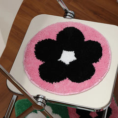 Ihomed Plushy Tufting Floral Seat Cushion Soft Round Floor Chair Sofa Car Pad Aesthetic Home Room Office Warm Decor for Autumn Winter