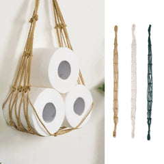 Ihomed Nordic Hanging Cotton Rope Holder For Toilet Paper Magazine Books Holder Hanging Pocket Rack Bathroom Decor Home Hotel Storage