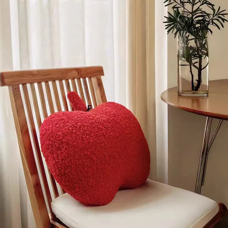 Ihomed Soft Apple Pillow Back Rest Support Cute Embroidery Letters Fruit Cushion Sofa Chair Padding Nordic Baby Home Kids Room Decor