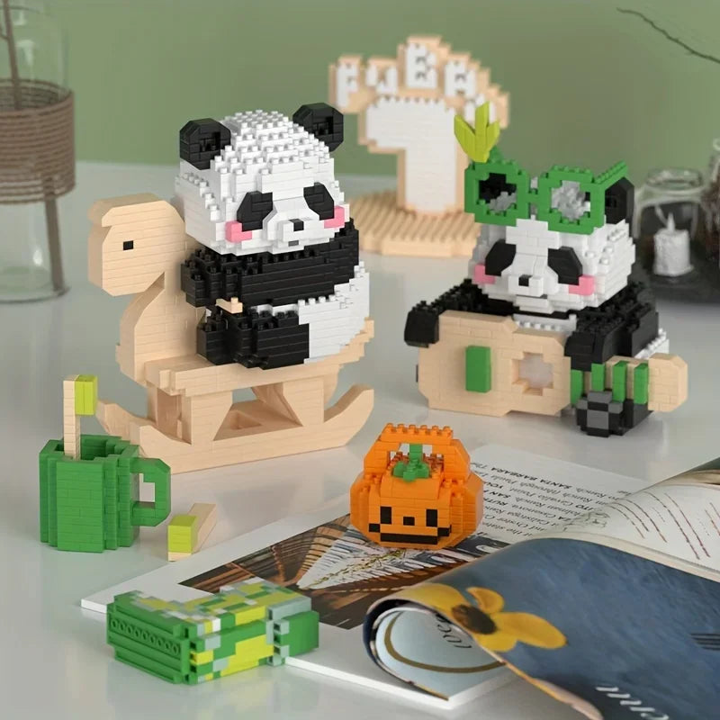 Ihomed DIY Cute Panda Building Blocks: Creative Series  Educational Toy For Model Decoration Halloween/Thanksgiving Day/Christmas gift