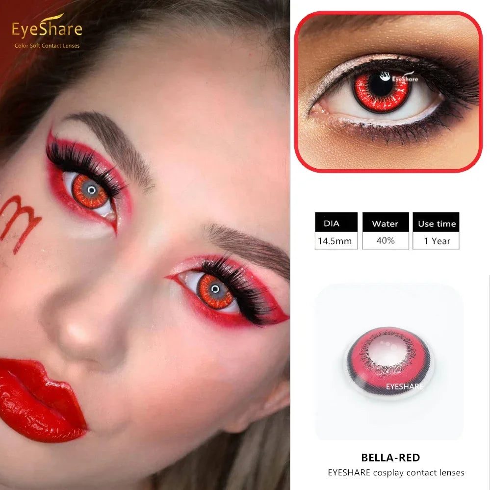 Ihomed Cosplay Contact Lenses 1 Pair Bella Color Cosplay Contact Lens for Eyes Halloween Cosmetic Contact Lenses  Eye Color