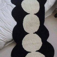 Ihomed Black White Rectangular Tufted Rug Soft Fluffy Tufting Bedside Blanket Carpet Rugs Bedroom Decoration Mat Entry Door Mat 양탄자