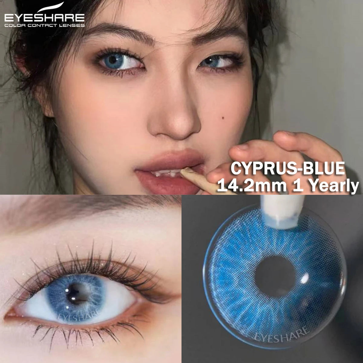 Ihomed 1 pair NEW Fashion Colored Contact lenses Natural Blue Green Colorful Contact Lens For Eyes Makeup Yearly Eyes Contacts