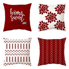 Ihomed Decor Christmas Cushion Cover Shoer Plush Red Geometric Throw Pillowcase For Soft Home Square Pillows Funda Cogines De 45x45