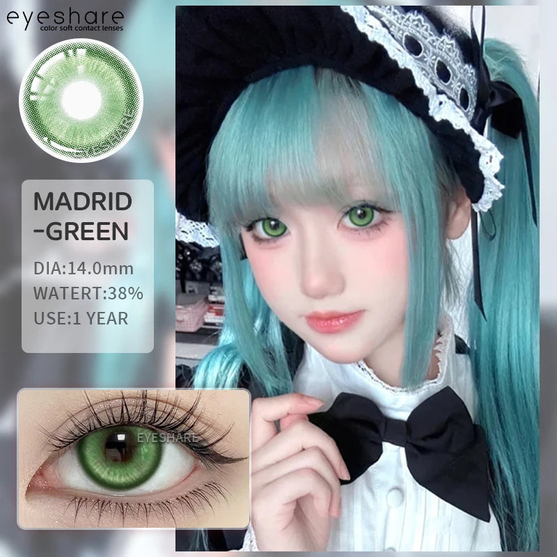 Ihomed 1pair Colored Contact Lenses Purple Eye Lenses Yearly Cosplay Red Lenses Cosmetic Contact Helloween Soft Makeup Pupils