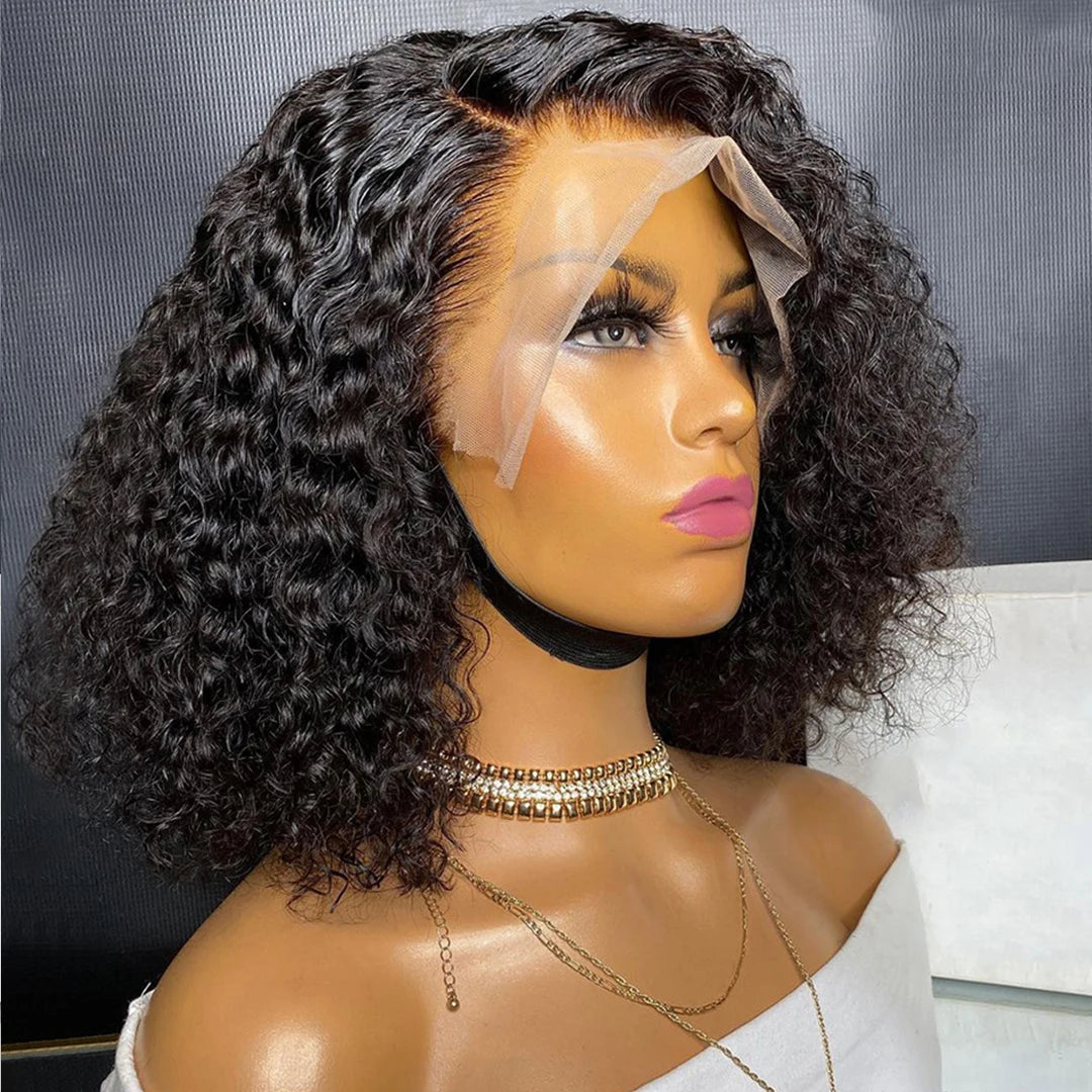 Ihomed Wear and Go Glueless Wig 13x4 HD Lace Front Wigs Deep Wave Short Bob Wig Human Hair Wigs Brazilian Water Wave Lace Frontal Wig