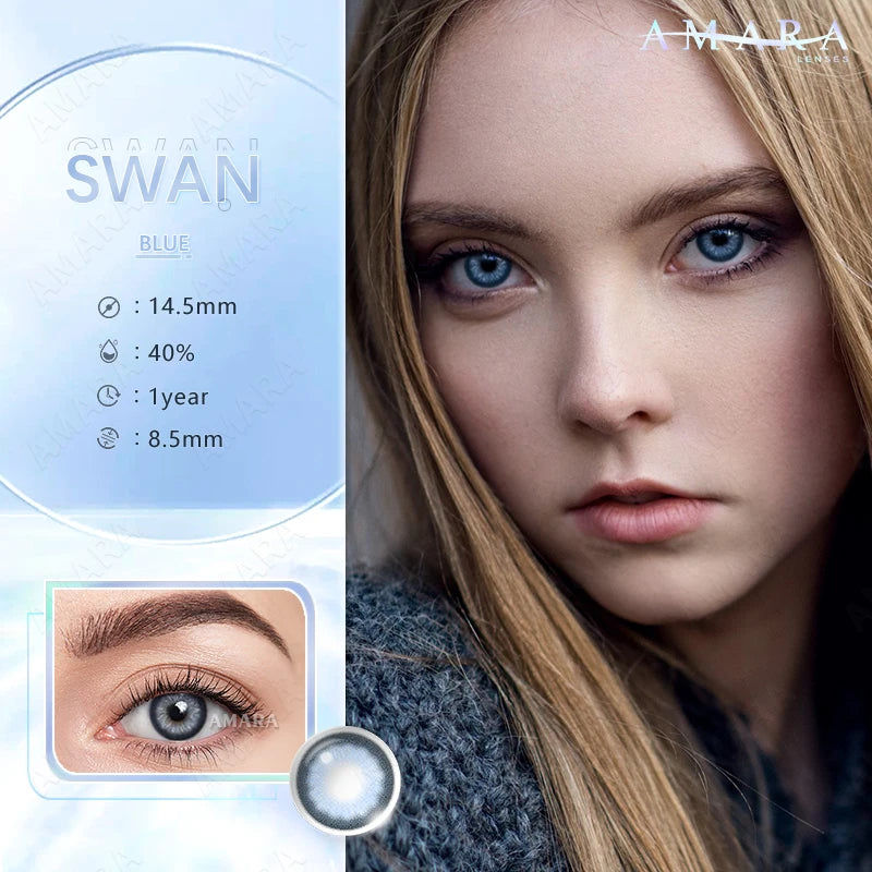 Ihomed 1Pair Contact Lenses For Eyes Color Natural Blue Brown  Beauty Yearly Cosmetic Contacts Eyes Makeup Eye Contacts Lens