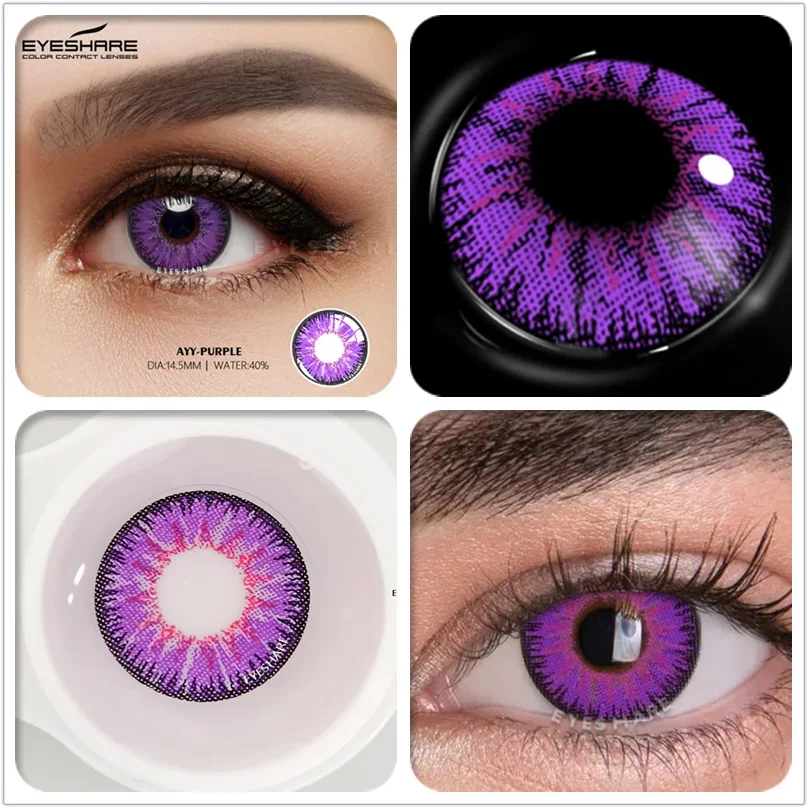 Ihomed 1 Pair Cosplay Contact Lenses Beautiful Pupil Eye Cosmetic Colorful Contact Lenses Halloween Yearly Eyes Contact Lens