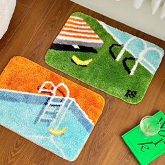 Ihomed Tufted Pool Bathroom Mat Soft Fluffy Rug Bedroom Bedside Carpet Door Floor Anti Slip Pad Aesthetic Home Warm Decor