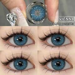 Ihomed 2pcs NEW Color Contact Lenses for Eyes Gray Contact Lens Yearly Fashion Blue Contact Lens Colored Eye Contacts Eye Makeup