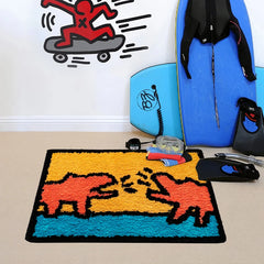 Ihomed Cartoon Tufted Bathroom Mat Soft Area Rug Bathmat Tub Side Floor Water Absorbent Anti Slip Pad Doormat Aesthetic Home Decor