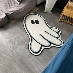 Ihomed Ghost Rug Kawaii Carpet For Bedroom Non-Slip Bedside Area Rug Cute Soft Shaggy Floor Mat Cloakroom Mat Decor