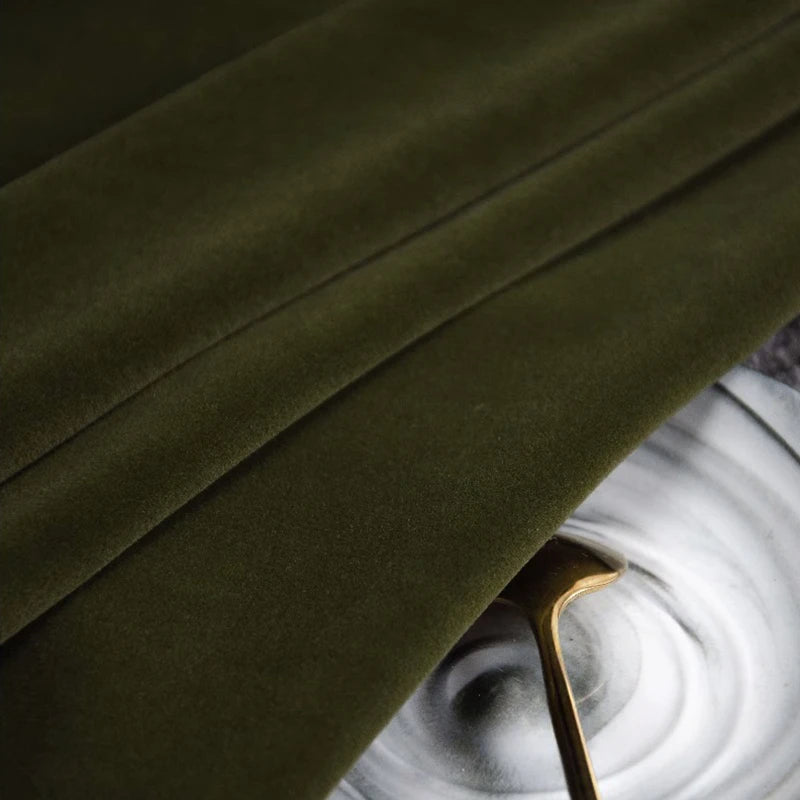 Ihomed Retro Olive Green Dark Green Curtain Herringbone Pattern Living Room Decoration Curtain Bedroom Curtain Balcony Blackout Curtain