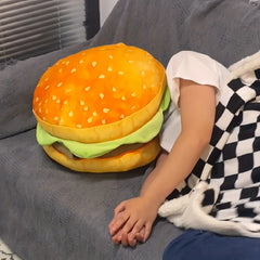 Ihomed 1 Realistic Hamburger Pillow Cushion 2-in-1 Foldable Integrated Cushion Fun Prank Gift Hamburger Pillow Large Plush Pillow Toy