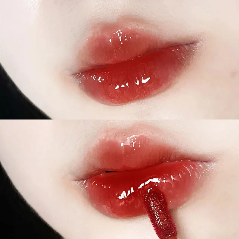 Ihomed Liquid Lipstick Crystal Glossy Lip Glaze Mirror Cute Bear Lip Gloss Waterproof Transparent Nude Lip Girls Makeup Korean Makeup