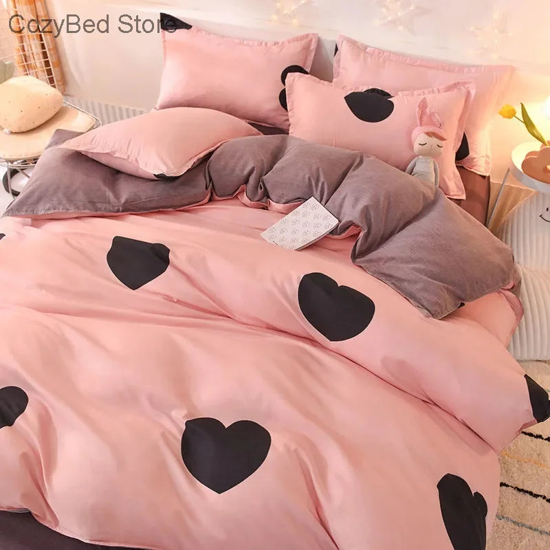 Ihomed Carrot Bedding Set Lovely Bed Linen Flat Sheet Duvet Cover Sets Single Double Queen Size Quilt Covers Soft Bedclothes