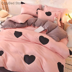 Ihomed Carrot Bedding Set Lovely Bed Linen Flat Sheet Duvet Cover Sets Single Double Queen Size Quilt Covers Soft Bedclothes