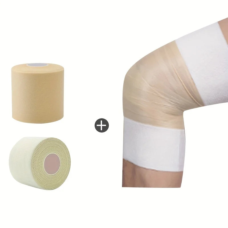 Ihomed White Sports Bandage And Skin Membrane, Self Wrap Bandages Elastic Tape Flexible Stretch Bandages For Sports Knee,Wrist Sprain