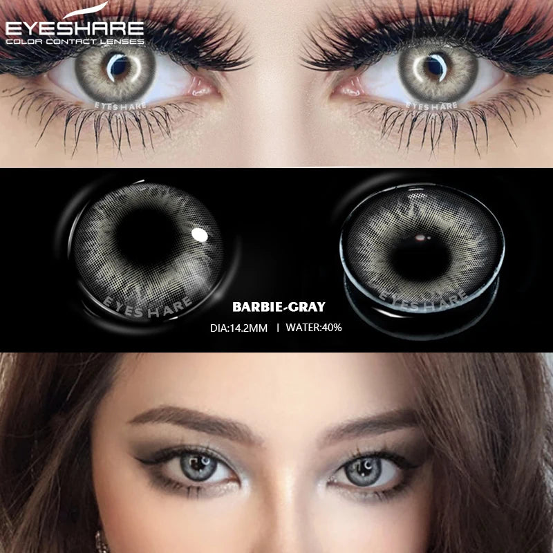 Ihomed 1Pair Color Contacts Lenses Colored Lens Eyes Natural Blue Eyes Lenses Gray Contacts Lense Yearly Fashion Green Lenses