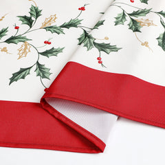 Ihomed Christmas Leaves Print Tablecloth Waterproof and Stain Resistant Table Cloth Decorative Tablecloths is Suitable for Holidays