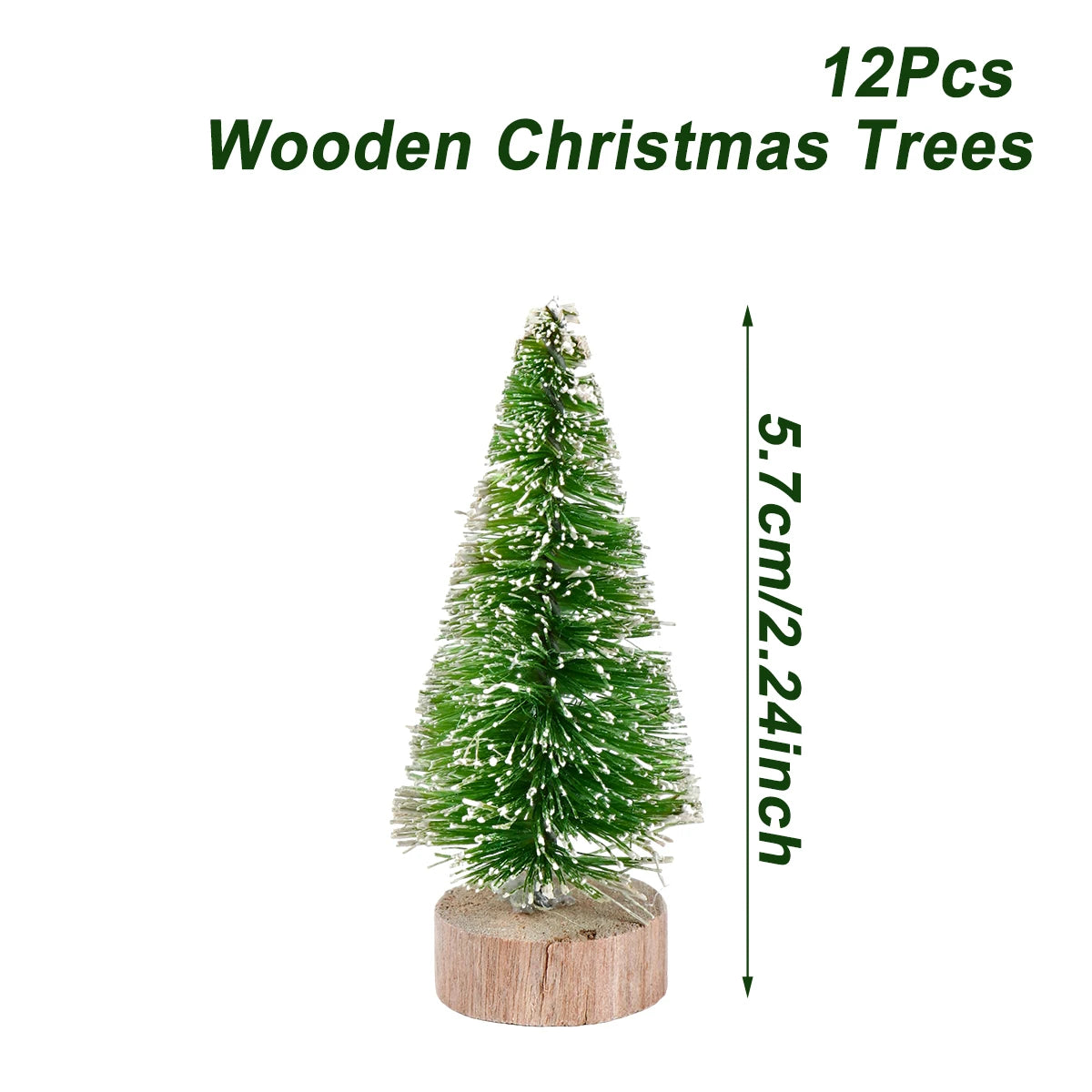 Ihomed Artificial Mini Wooden Christmas Tree Blue Green White Gold Tower Pine Small Sisal Christmas Tree Tabletop Ornament Decor