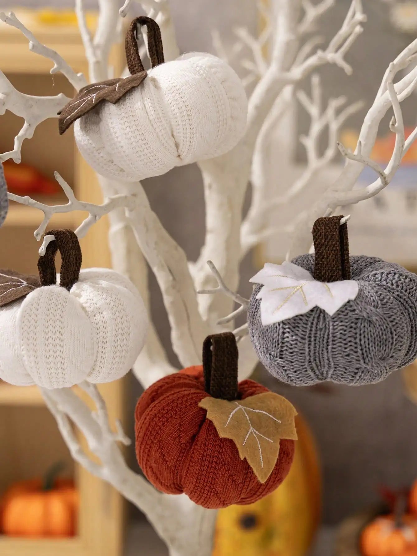 Ihomed 1PC home decoration ornaments Thanksgiving Harvest Day knitted pumpkin can be used as ornaments, banners, banners, and flags