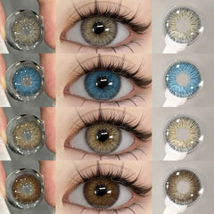 Ihomed 2pcs NEW Color Contact Lenses for Eyes Gray Contact Lens Yearly Fashion Blue Contact Lens Colored Eye Contacts Eye Makeup