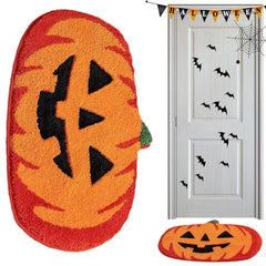 Ihomed Halloween Pumpkins Floor Door Mats Waterproof Kitchen Flannel Carpets Hallway Rugs Bedroom Bathroom Non-Slip Entrance Doormat