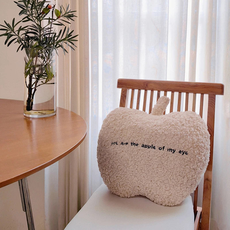 Ihomed Soft Apple Pillow Back Rest Support Cute Embroidery Letters Fruit Cushion Sofa Chair Padding Nordic Baby Home Kids Room Decor