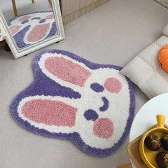 Ihomed Cute Ins Cartoon Carpet For Children's Room Girl Bedroom Bedside Rug Rabbit Entrance Doormat Bathroom Floor Mat Kawaii Home Deco