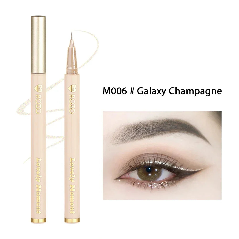 Ihomed Ultra-fine Liquid Eyeliner Waterproof Glitter Matte Black Brown Shiny Eyeliner Lying Silkworm Pen Eye Beauty Party Makeup Tools