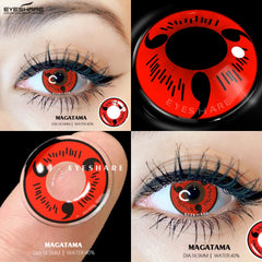 Ihomed 1 Pair Sharingan Contact Lenses for Eyes Cosplay Lenses Red Anime Lense Hatake Kakashi Lenses Yearly Eyes Contact Lens