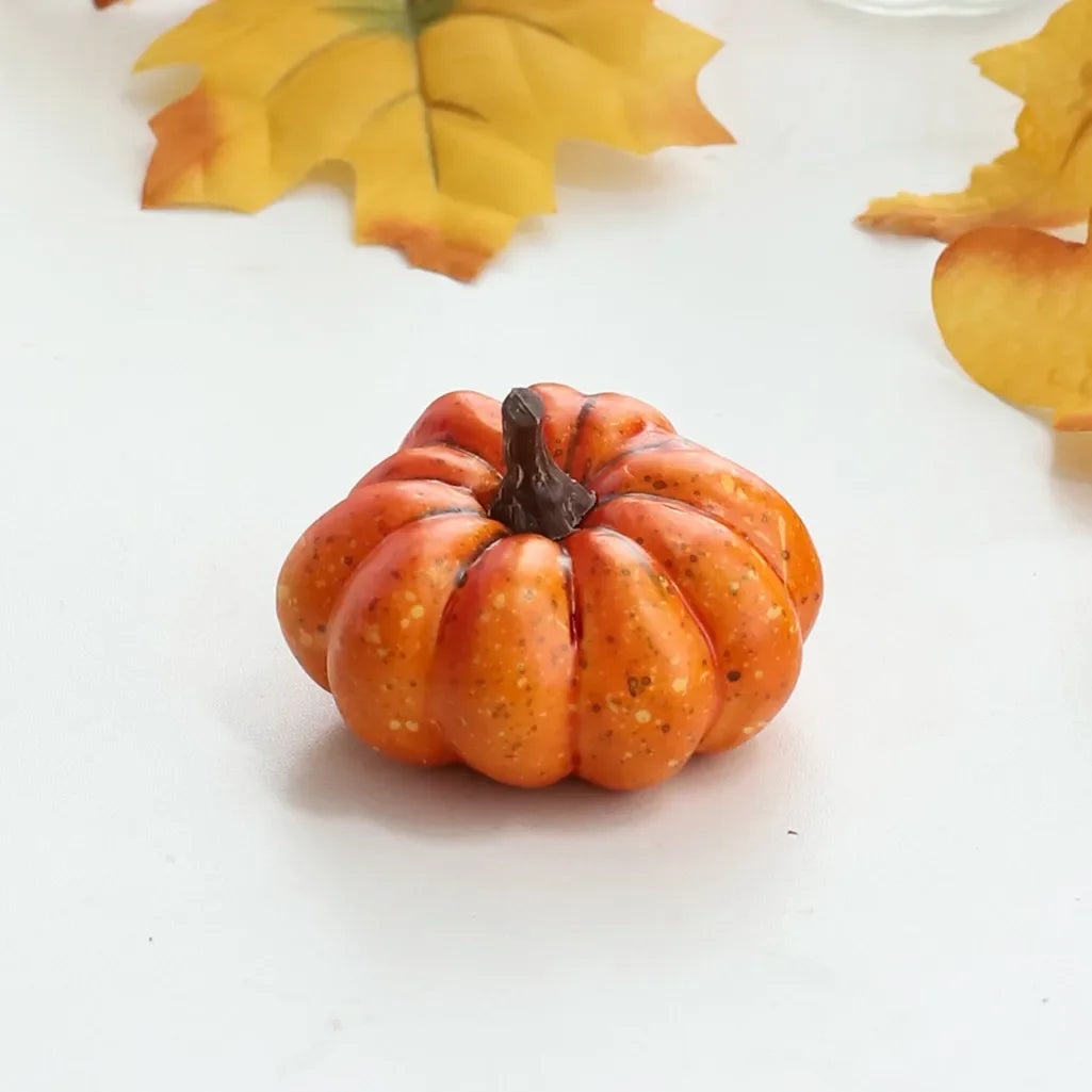 Ihomed 10Pcs Artificial Pumpkin Halloween Decorations for Home Mini Fake Pumpkin Autumn Harvest Party Thanksgiving Ornaments Props