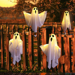 Ihomed Halloween Party LED Glow Ghost Home Indoor Outdoor Decoration Supplies 2024 Haunted House Bar Hanging Horror Props with Lights