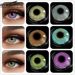 Ihomed Contact Lenses For Eyes yearly one Pair Colored Lenses Soft Eye Contacts Color Blue Purple Cosmetic Lens For  Christmas