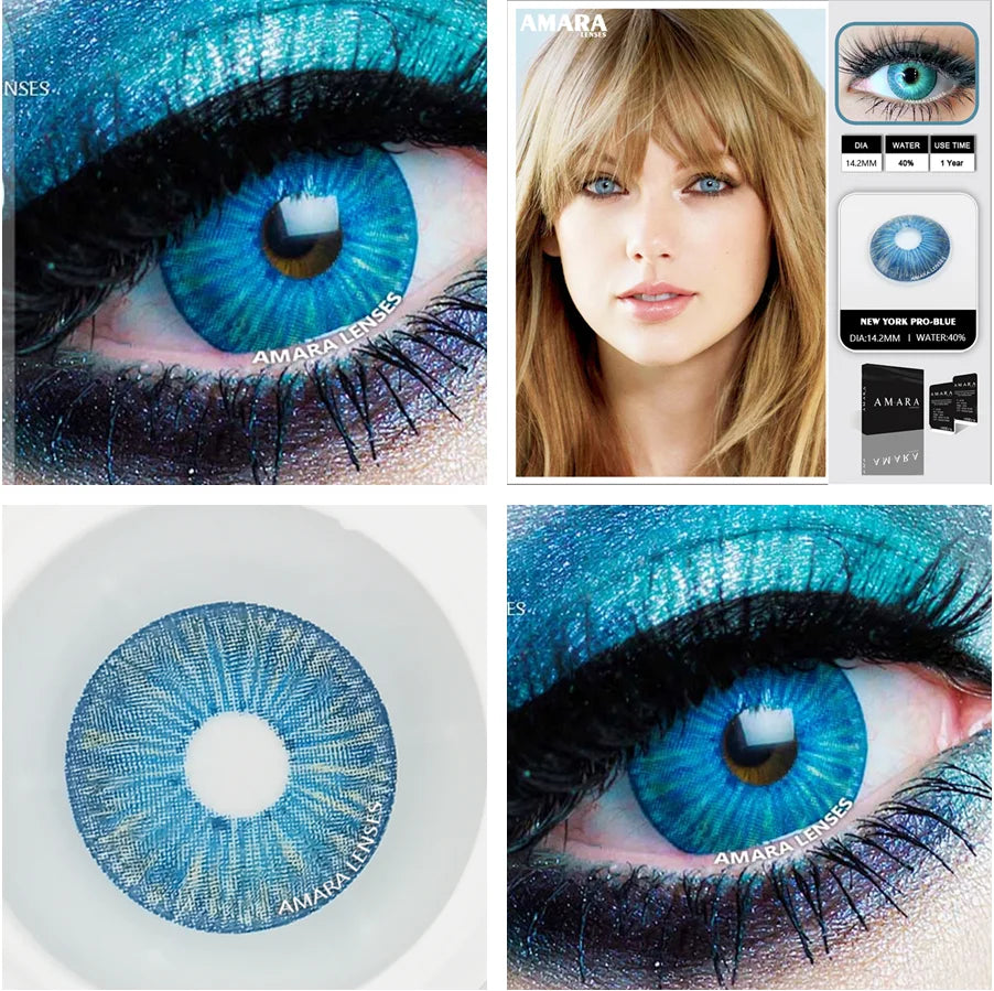 Ihomed Anime Cosplay Color Contact Lenses for Eyes Blue Black Halloween Lenses Colored Contactlen Yearly Colorful Contacts