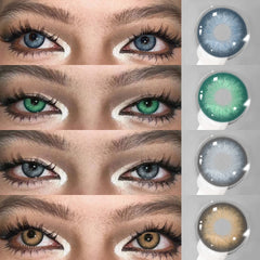 Ihomed NEW Colored Contacts Lenses for Eyes Blue Contact Lenses Gray Eye Contacts Colorful Makeup Green Contacts Yearly 2pcs