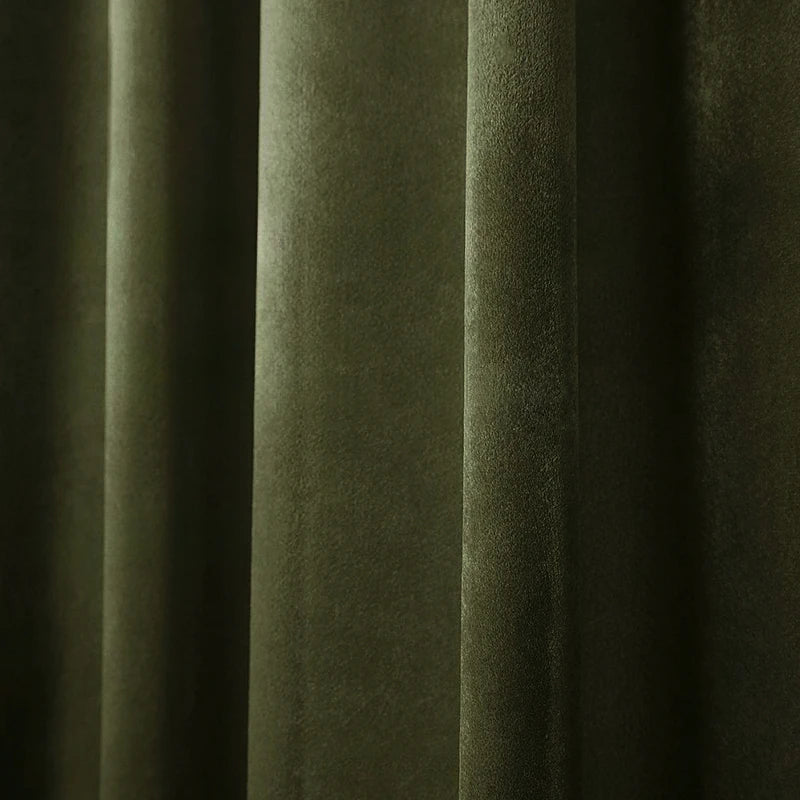 Ihomed Retro Olive Green Dark Green Curtain Herringbone Pattern Living Room Decoration Curtain Bedroom Curtain Balcony Blackout Curtain